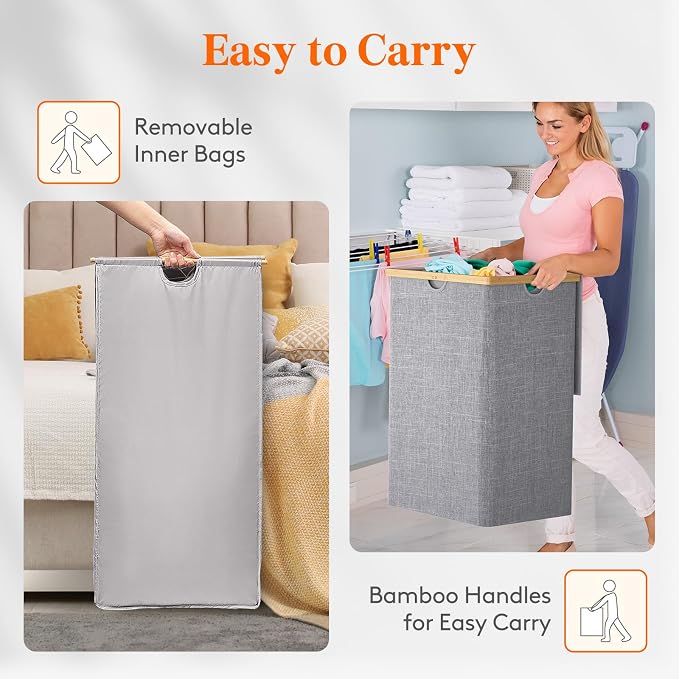 Lifewit 170L Triple Laundry Hamper - Image 5