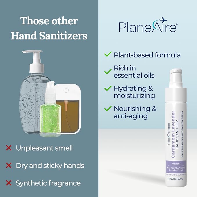 Cardamom Lavender Lotion Hand Sanitizer | Travel Size | Moisturizing Hand - Image 4