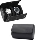 Watch Travel Case, Luxury Leather Watch Roll 2 Slot Organizer Box, Jewelry by Rudmox