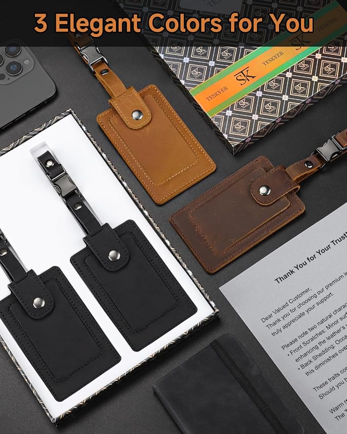Premium Genuine Leather Luggage Tags - Image 9
