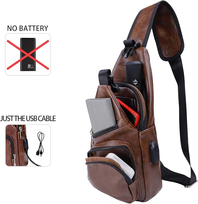 AMJ Crossbody Sling Bag Men Women, Casual Shoulder Backpack, Chest Daypack - Image 4