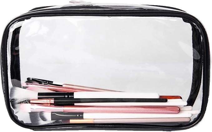 Portable Zippered Transparent Vinyl Travel Cosmetic Bag Clear PVC Makeup Kits - Image 8