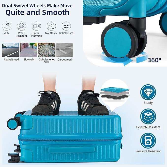 Hard Shell Suitcases Expandable Travel Luggage Sets 3 Piece, Carry on and Check - Image 6