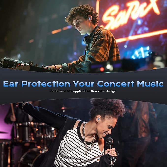 Ear Plugs for Concerts, 2 Pairs High Fidelity Ear Plugs Noise Reduction - Image 8