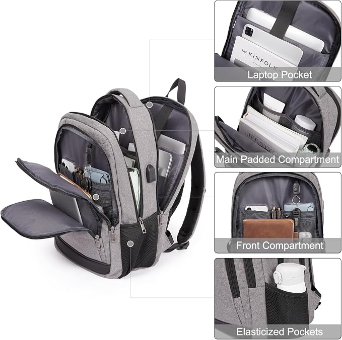 CLUCI Laptop Backpack for Men Women School Backpack College Bookbag for Men - Image 4