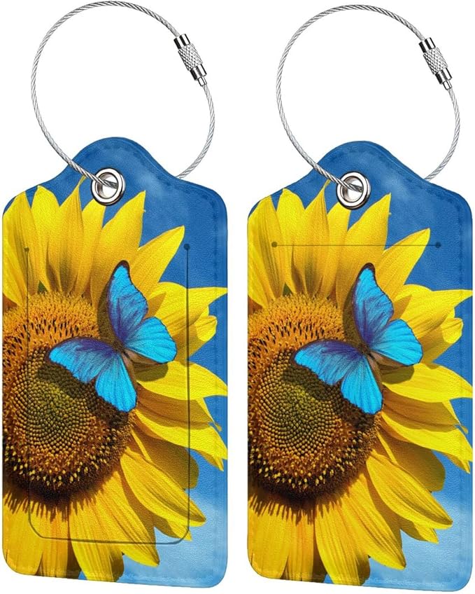 Set of 2 Pretty Sunflower Luggage Tags by SNAPMADE