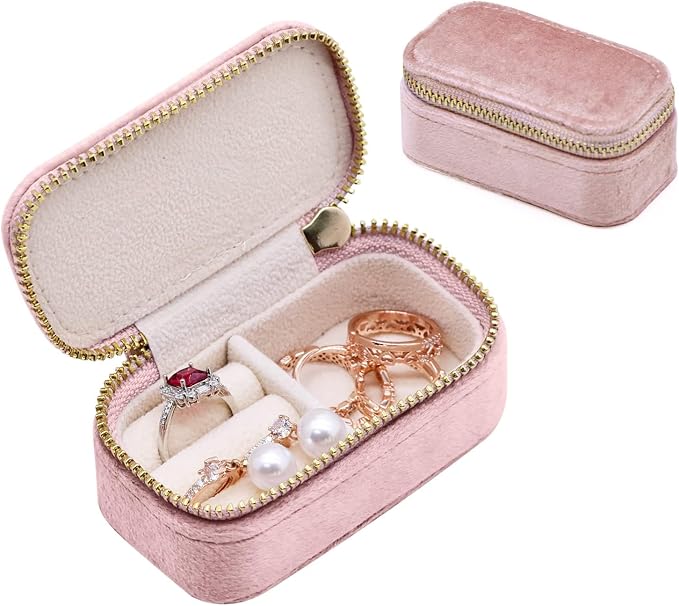 TAIMY Mini Jewelry Travel Case, Velvet Small Travel Jewelry Box, Portable by TAIMY