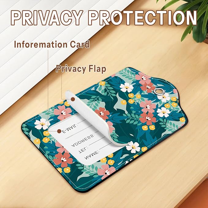 2 Pcs Floral Luggage Tag for Suitcases - Image 3