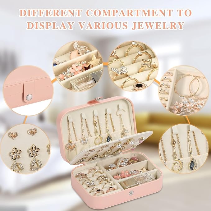 Travel Jewelry Box, PU leather Small Jewelry Organizer - Image 4