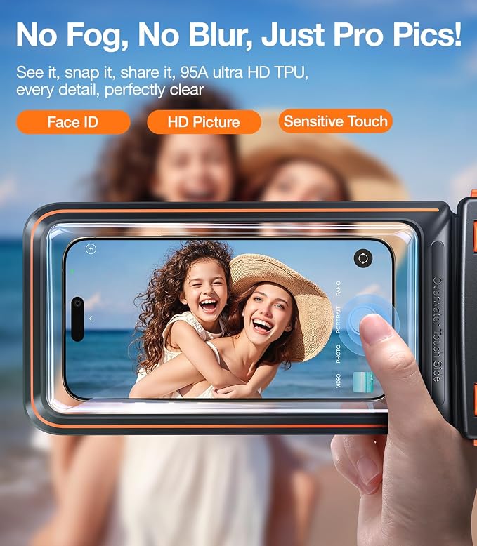 TORRAS 2 Pack IPX8 Waterproof Phone Pouch Floating, Underwater Screen Touchable - Image 5