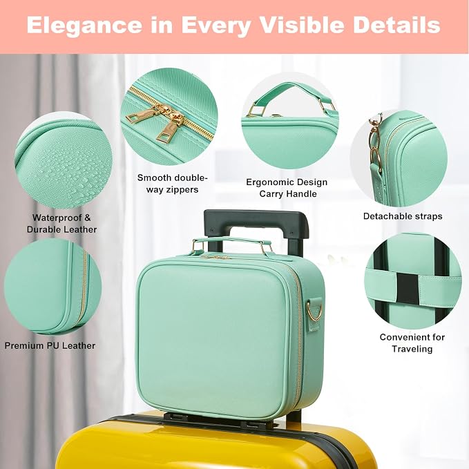 Mocado Travel Makeup Bag with LED Lighted Mirror, Travel Makeup Organizer - Image 2