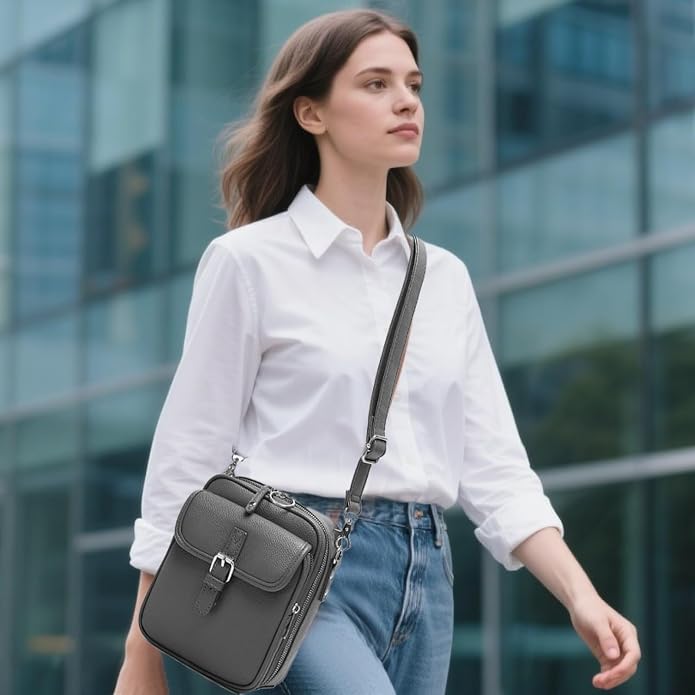 1060 Leather Crossbody Bags for Women Anti-Theft Vegan Purse - Image 3