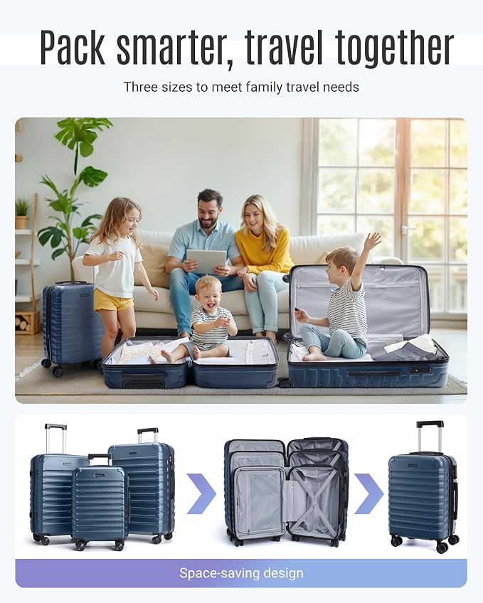 LIGHT FLIGHT Luggage Sets, 3 Piece Durable Suitcase Set - Image 2