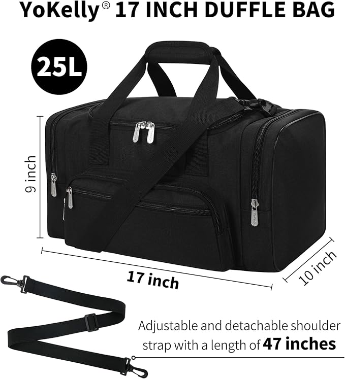 Small Duffel Bag 17 inch Carry On Weekender Bag - Image 7