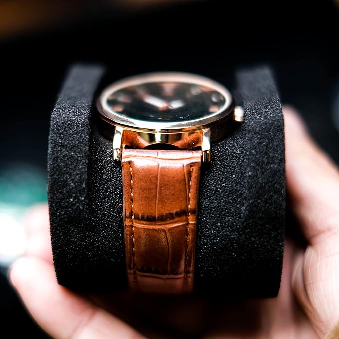 5 slots Hard men's watch travel case, Portable zipper storage organizer box - Image 6