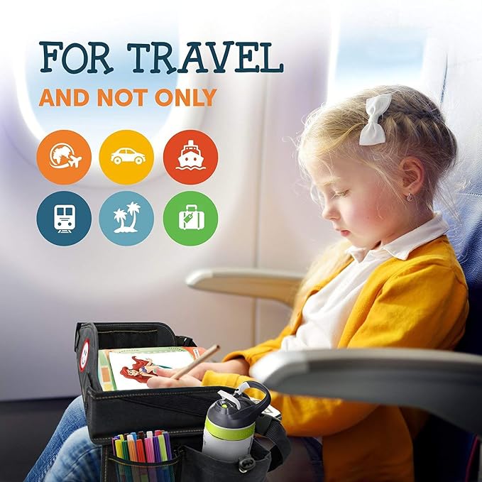 Coolmum Kids Travel Tray, Toddler Car Seat Tray, Double Sided Activity Organizer - Image 7