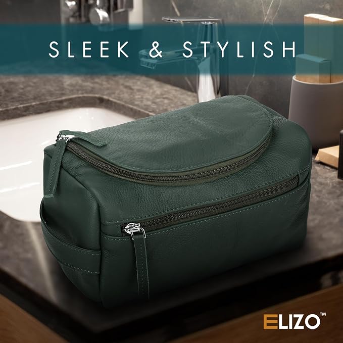 ELIZO Premium REAL Leather Toiletry Bag - Image 2