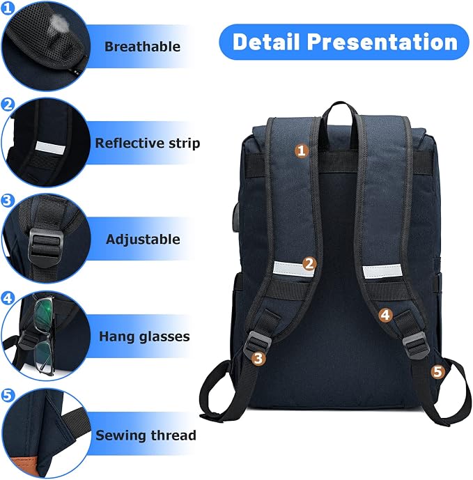 HFSX Anti Theft Laptop Backpack Men Women Business Travel Computer Backpack - Image 5