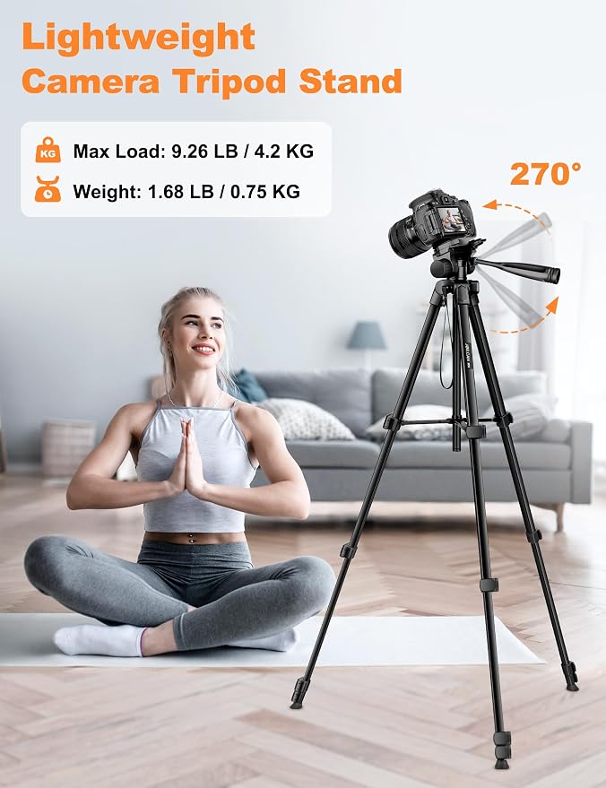 JOILCAN Phone Tripod Stand, Travel Aluminum Tripod - Image 4