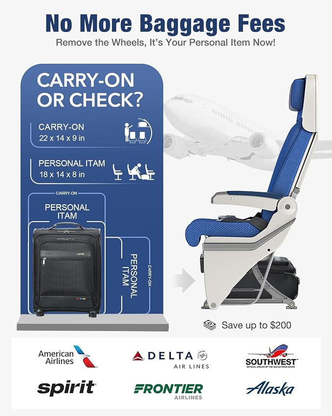 Lekebobor 16 Inch Underseat Carry On Luggage - Image 2