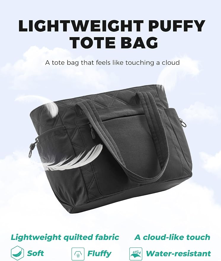 Tote Bag for Women, Lightweight Puffer bag - Image 3