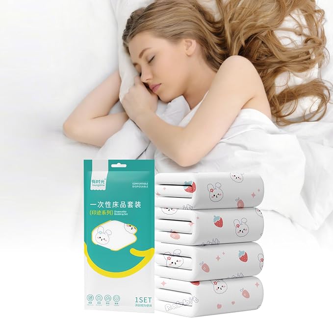 YOUNGTIME Disposable Bed Sheets, Quilt Cover and Pillow case Set by YOUNGTIME
