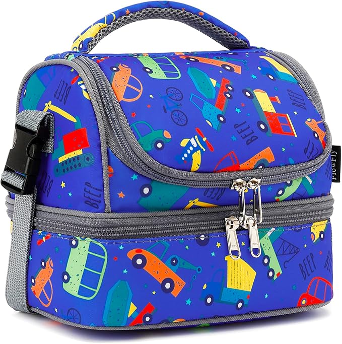 FlowFly Kids Double Decker Cooler Insulated Lunch Bag Large Tote by FlowFly