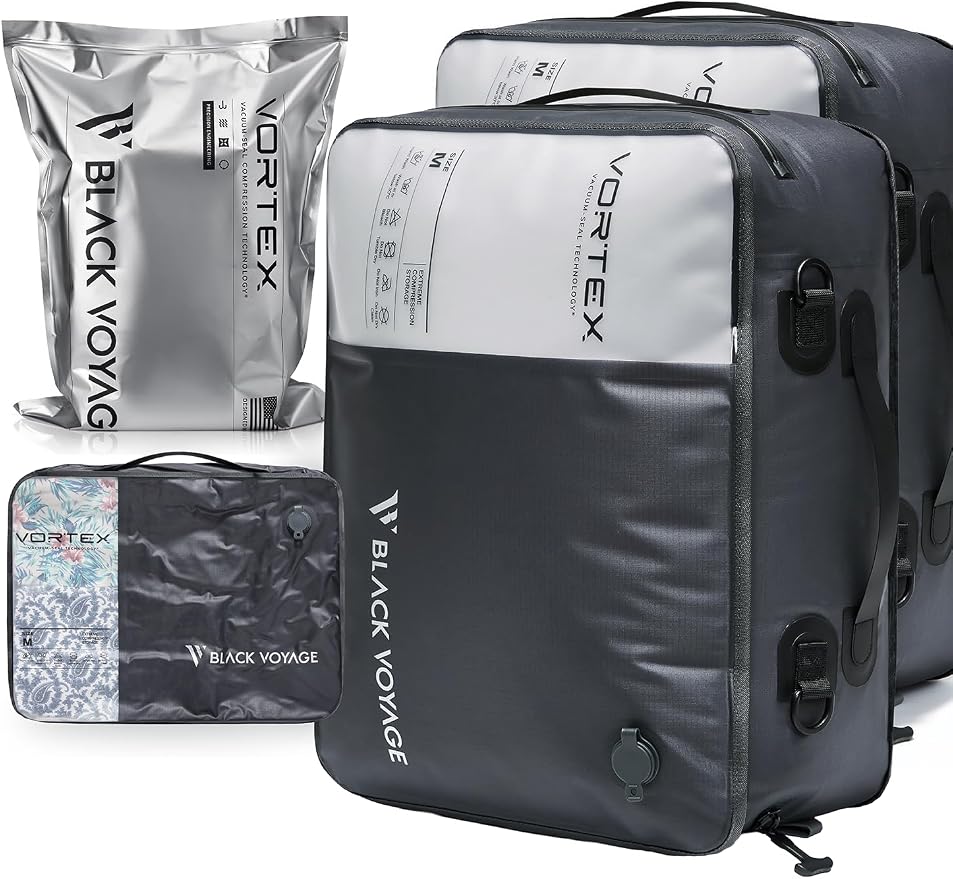 Black Voyage Reusable Vacuum Compression Travel Bag by BlackVoyage