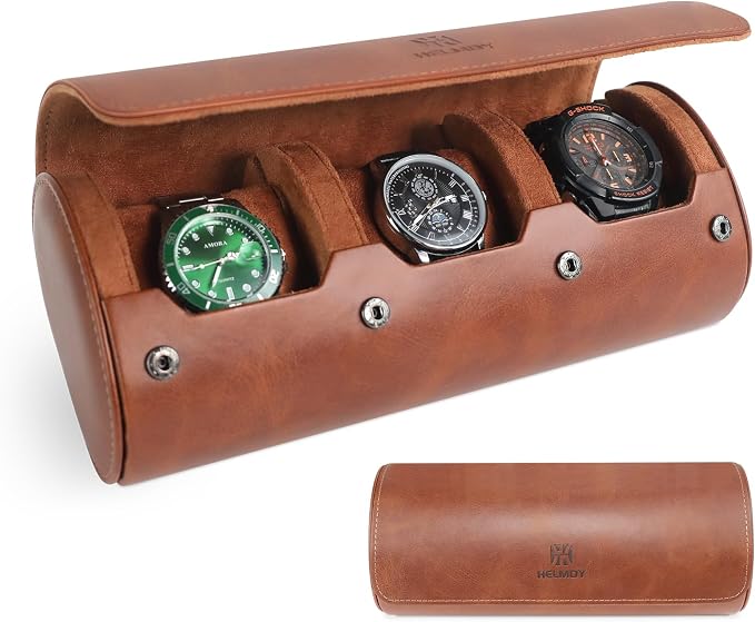 Watch Roll Travel Case for Men and Women: 3 Watch Travel Roll by HELMDY