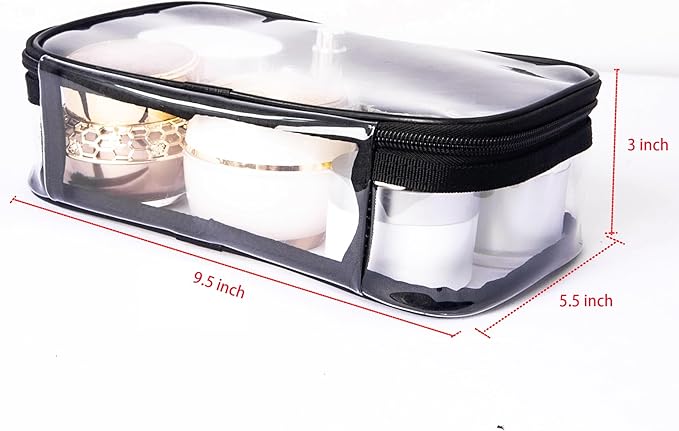 Portable Zippered Transparent Vinyl Travel Cosmetic Bag Clear PVC Makeup Kits - Image 3