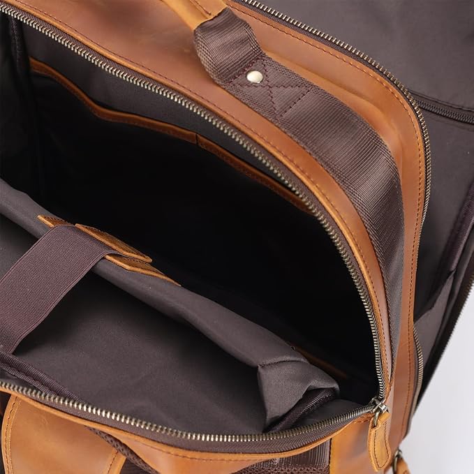 STAR VISTA Angelo 17.3" Vintage Full Grain Leather Laptop Backpack - Image 9
