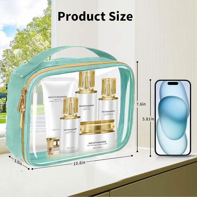 Travel Toiletry Bag, 2 Pack Clear Makeup Bags - Image 2