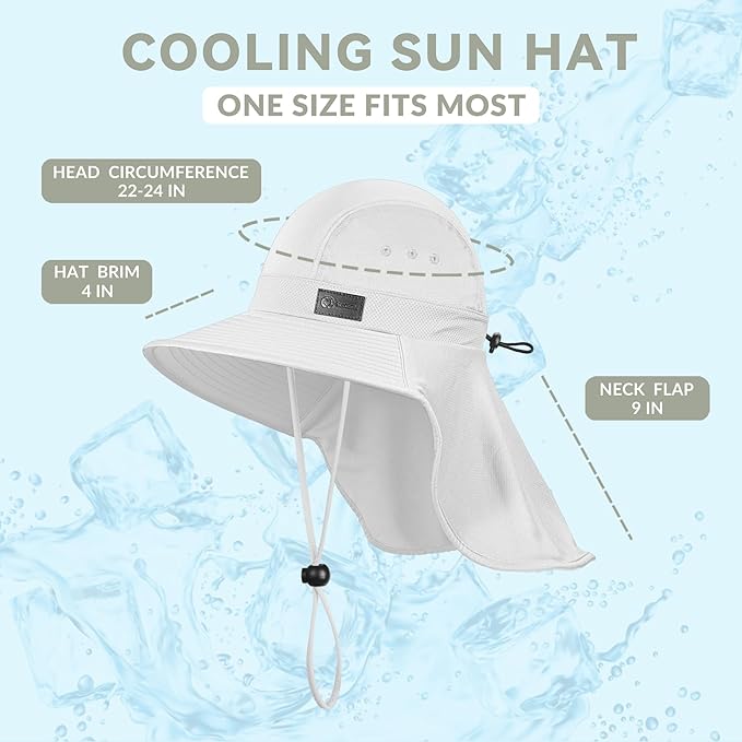 Sukeen Cooling Sun Hat for Men Women UPF50+ Wide Brim Fishing Hat - Image 6
