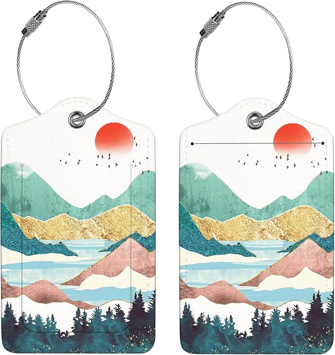 2 Pcs Luggage Tags for Suitcases, PU Leather Cruise Ship Luggage Tags - Image 4