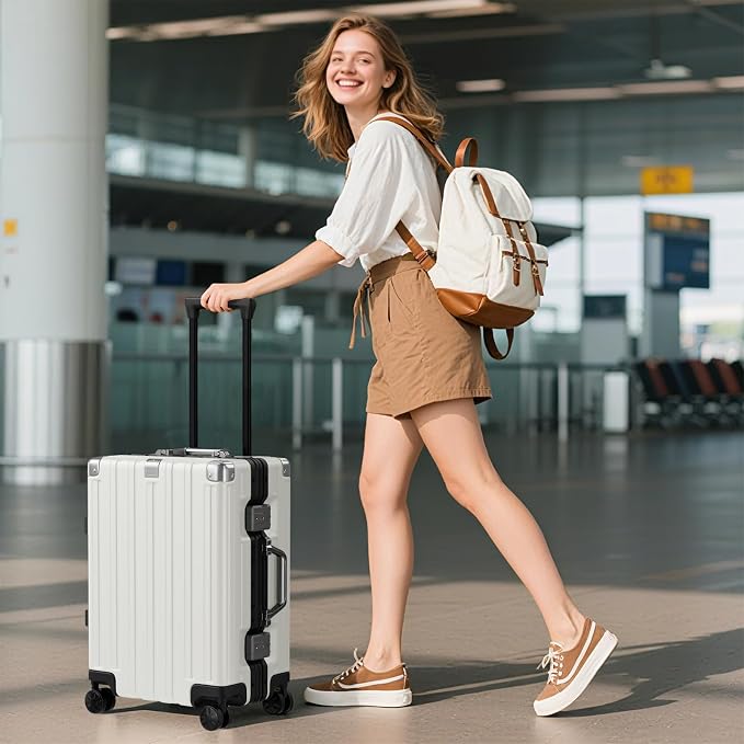 Krute Aluminum Frame Carry On Luggage 20 Inch Zipperless Luggages USB Charger - Image 8