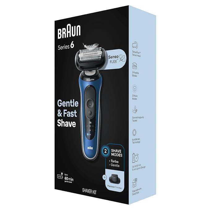 Braun Electric Shaver for Men, Series 6 6120s, Wet & Dry Shave, Turbo & Gentle - Image 9
