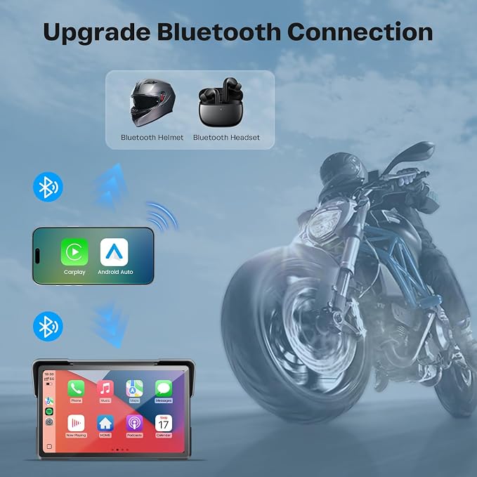 WonVon 7 Inch Wireless Motorcycle Carplay GPS Navigation System - Image 4