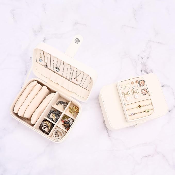 2 Layer Portable Jewelry Box, Large Jewelry Travel Case - Image 6