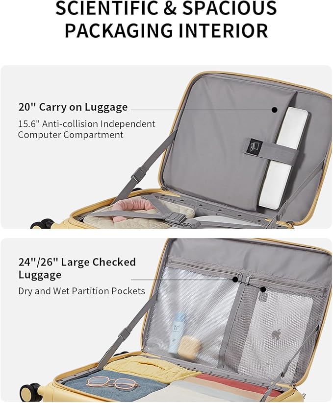 aji Expandable Top Opening 26 Inch Checked Luggage - Image 5