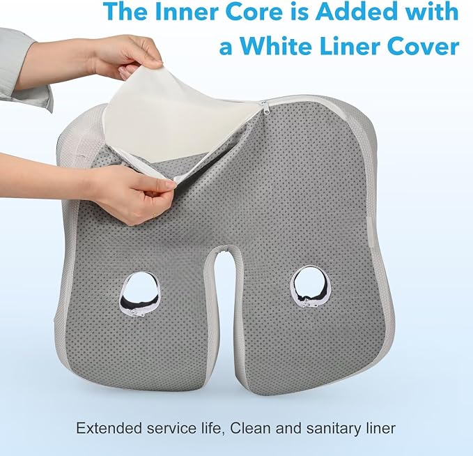 Seat Cushion, Office Chair Memory Cushion, Ergonomic Design, Relieve Sciatica - Image 7