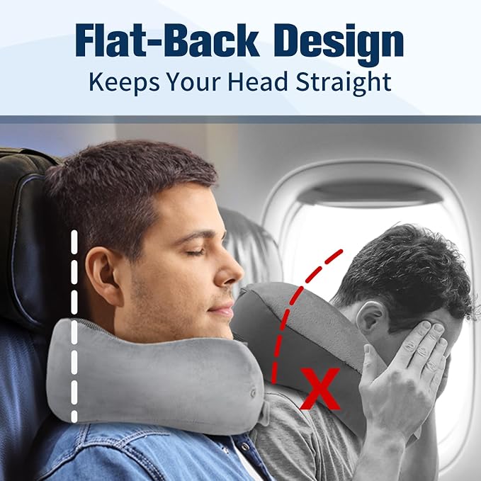 Neck Pillow for Traveling, Travel Pillows for Airplanes, 100% Pure Memory Foam - Image 4