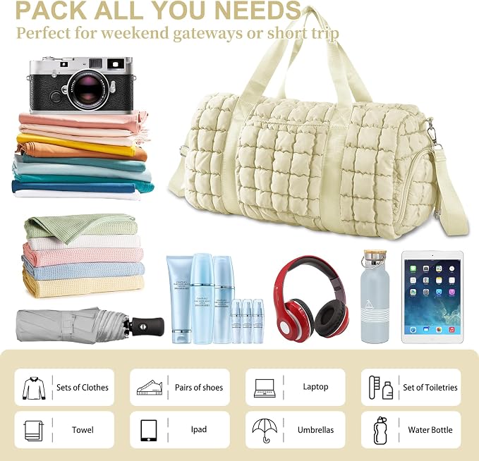 Quilted Travel Duffle Bag Gym Bag - Image 5