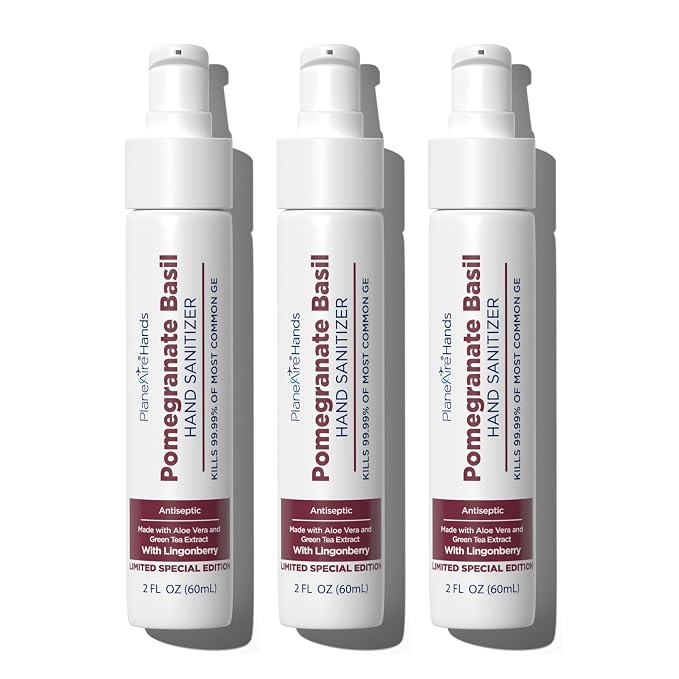 Pomegranate Basil Lotion Hand Sanitizer | Travel Size | Moisturizing Hand by PlaneAire