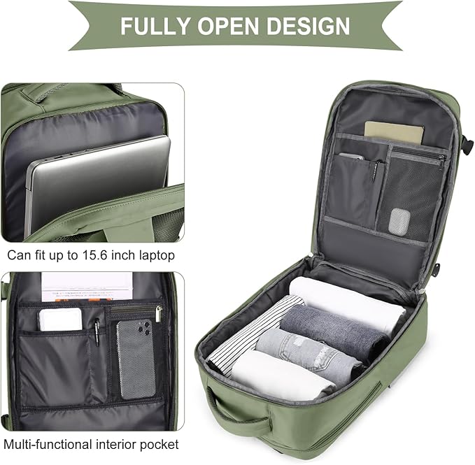 coowoz Large Travel Backpack For Women Men, Carry On Backpack Flight Approved - Image 5