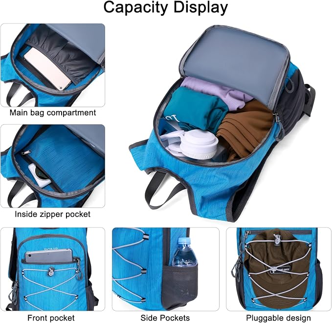 BOVIP 20L Hiking Backpack Lightweight Packable Hiking Daypack Small Travel - Image 3