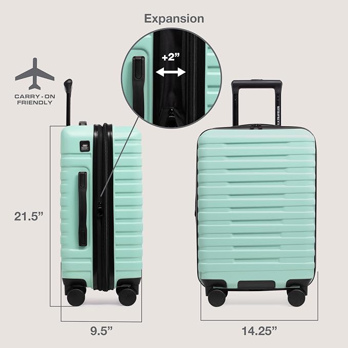 U.S. Traveler Boren Polycarbonate Hardside Rugged Travel Suitcase Luggage - Image 7