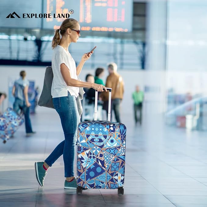 Explore Land Travel Luggage Cover Suitcase Protector Fits 18-22 Inch Case - Image 6