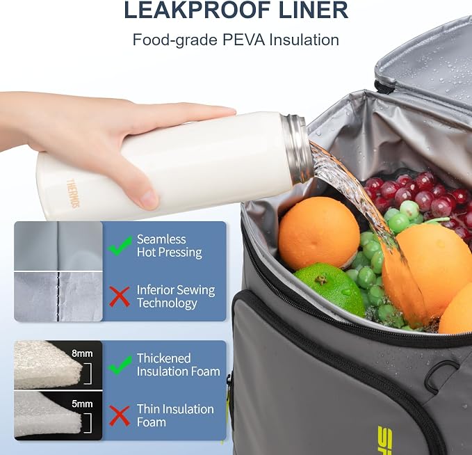 SPARTER Backpack Cooler Insulated Leak Proof 33/49 Cans, 2 Insulated - Image 3