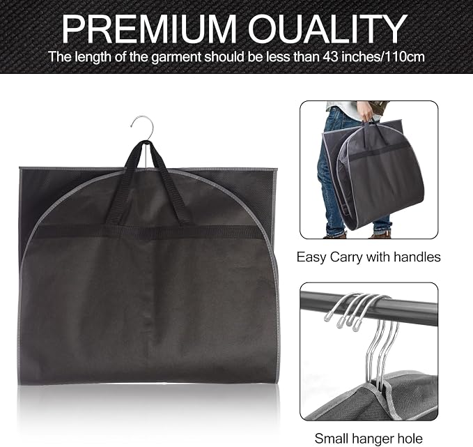 43" Garment Bag for Travel and Storage, Suit Bag - Image 7