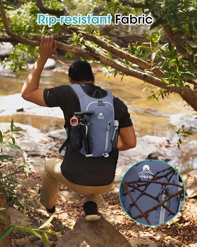 Small Hiking Backpack with Front Phone Holder, Packable Back pack with Chest - Image 5
